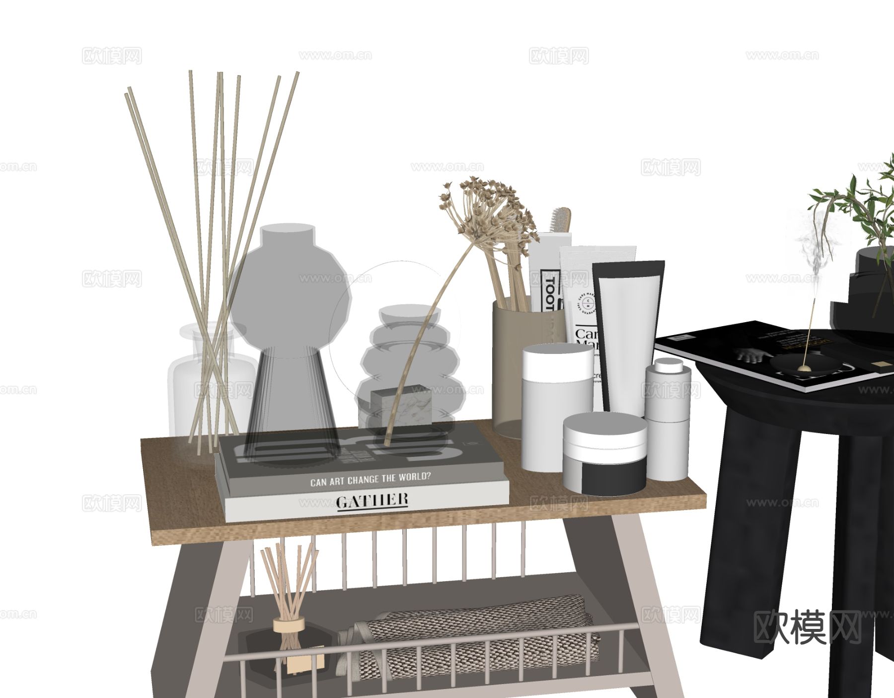 卫浴用具 洗漱用品su模型下载（渲染图1）