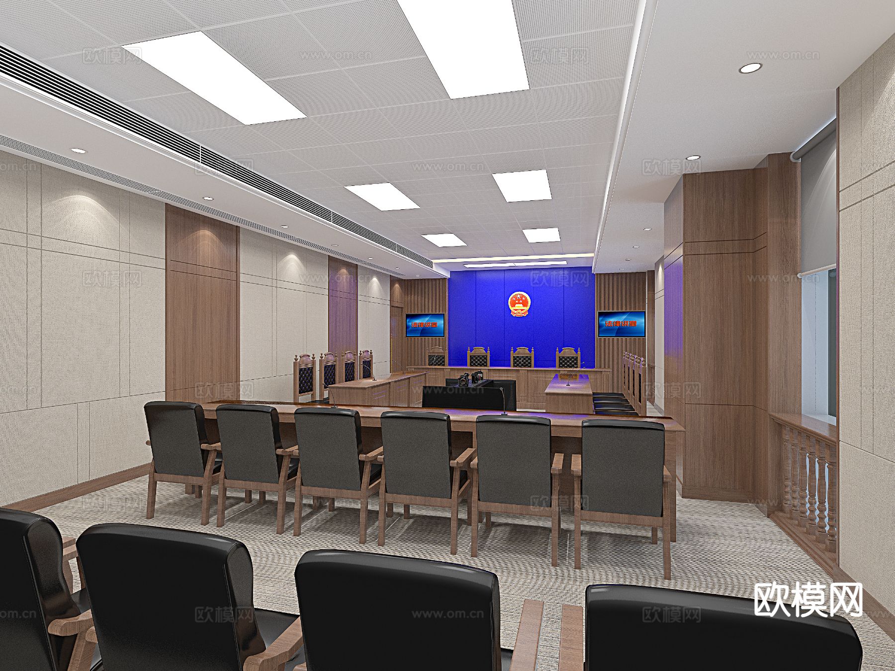 现代法院宣告室3d模型下载