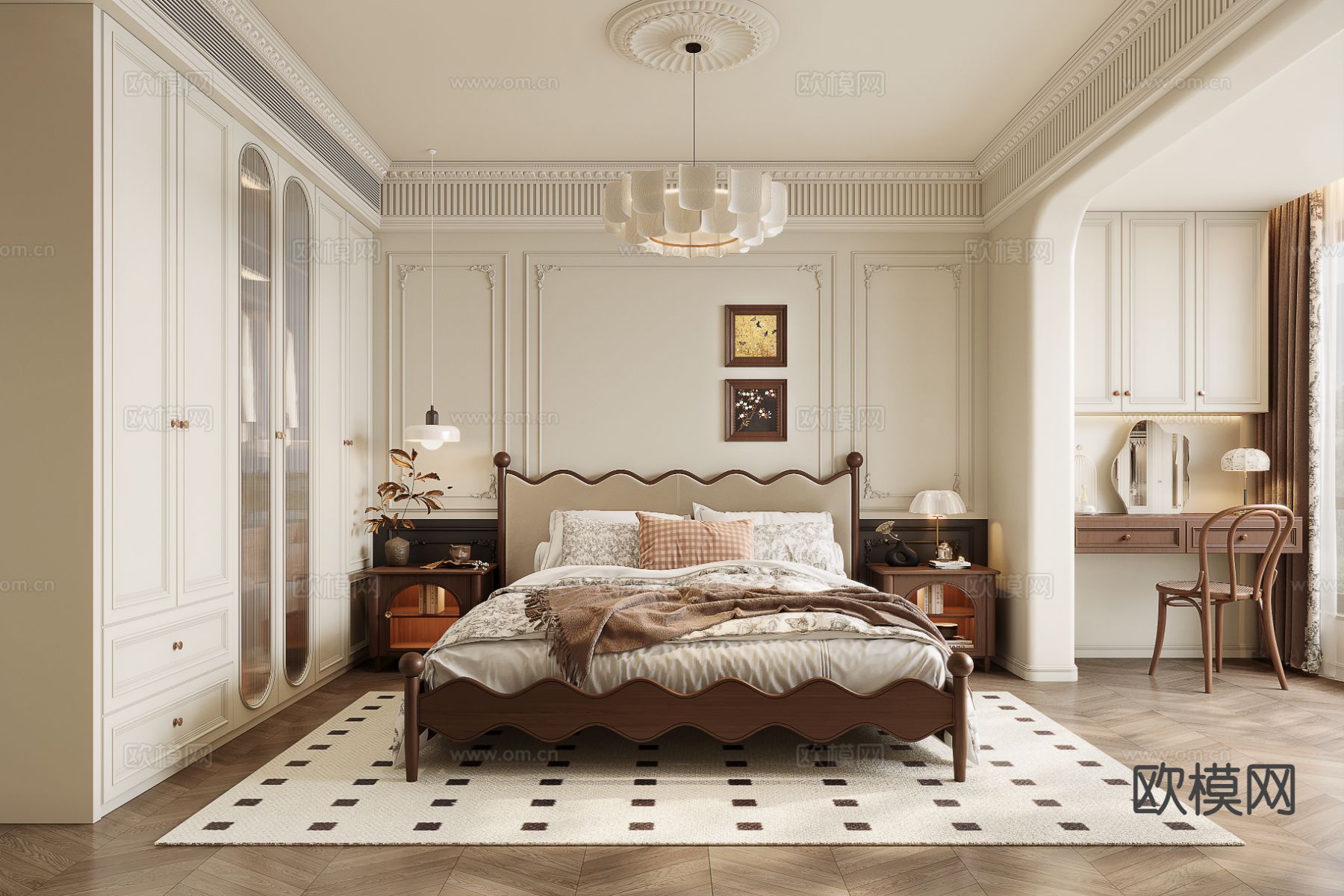 法式卧室 主卧3d模型下载
