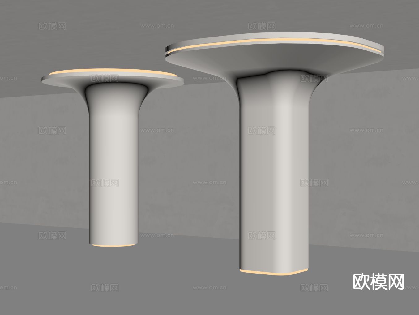 现代异形柱 装饰柱su模型下载（渲染图1）