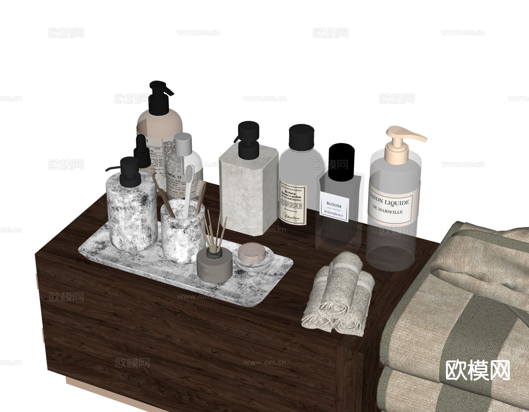 卫浴用具 洗漱用品su模型下载（渲染图1）
