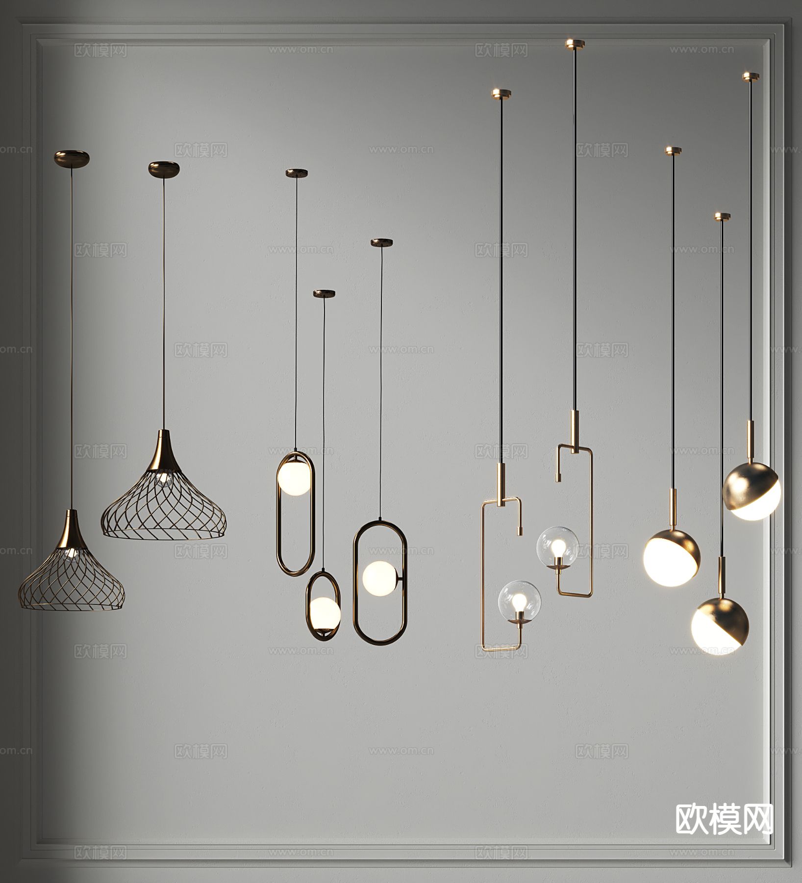 床头小吊灯3d模型下载