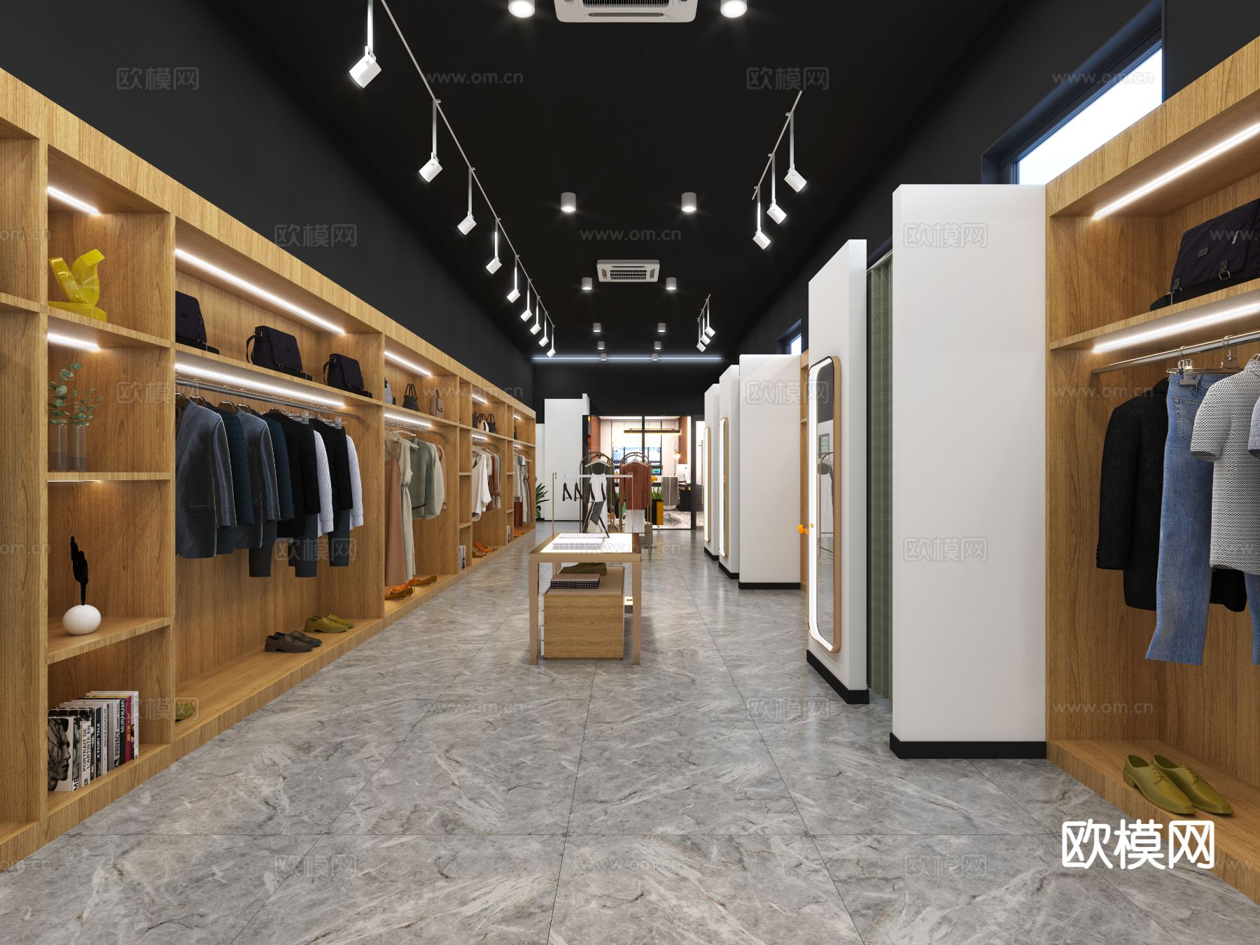 现代服装店 鞋店3d模型下载（渲染图2）