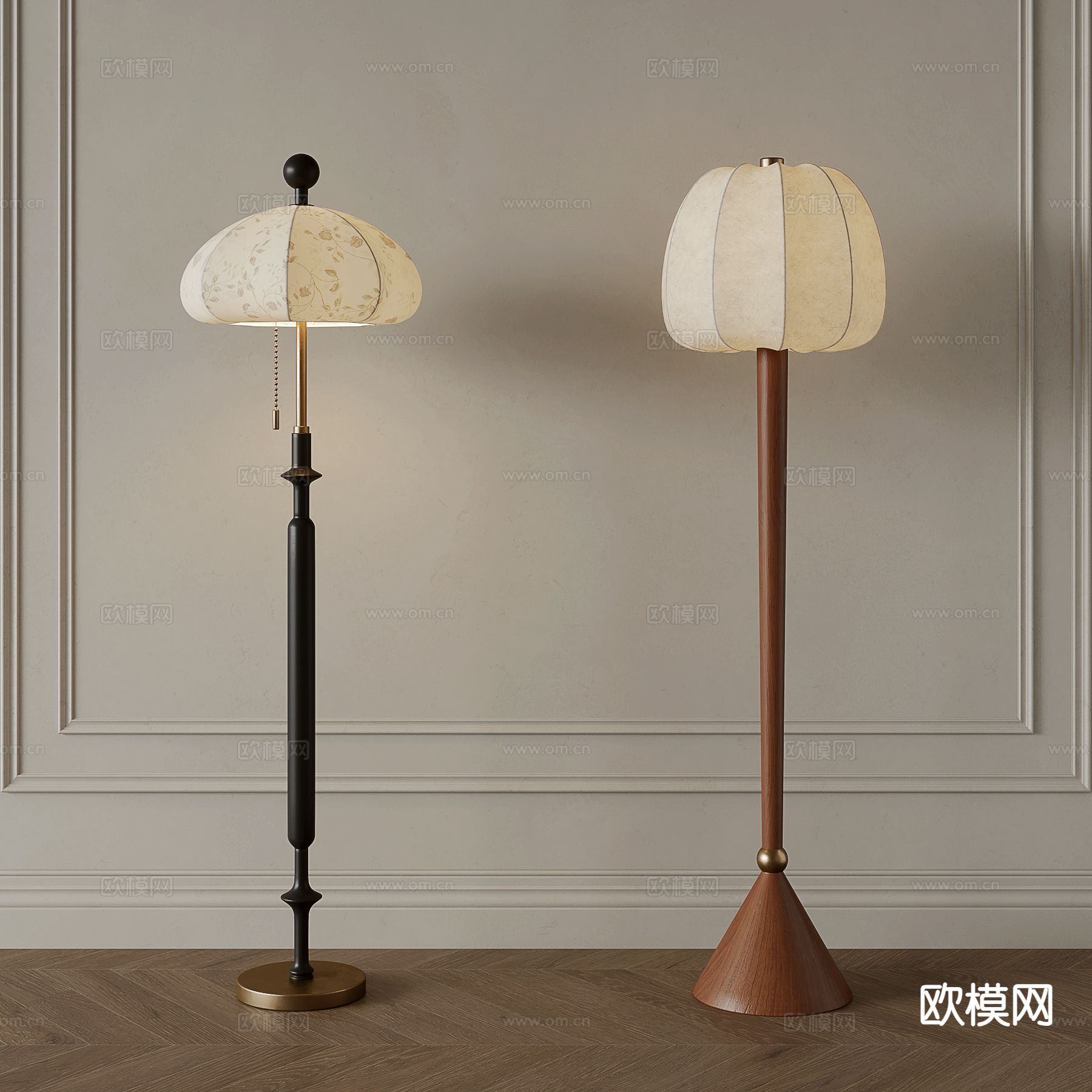 法式落地灯3d模型下载