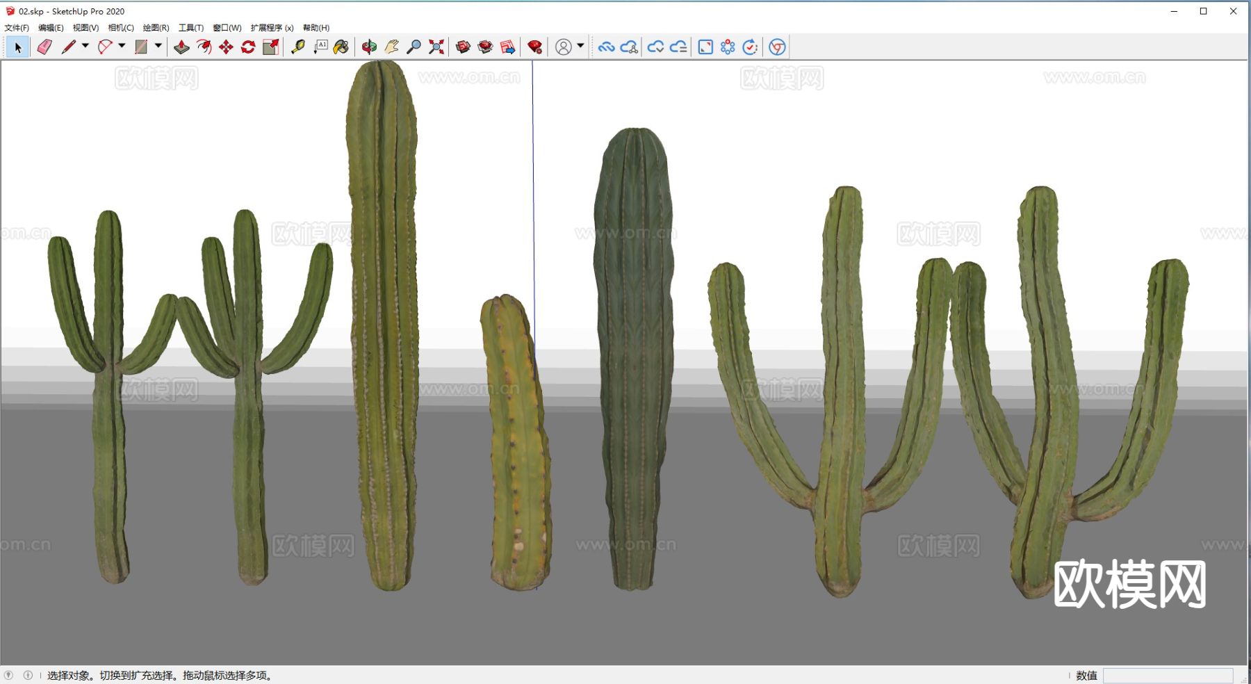 仙人掌 绿植su模型下载（渲染图1）