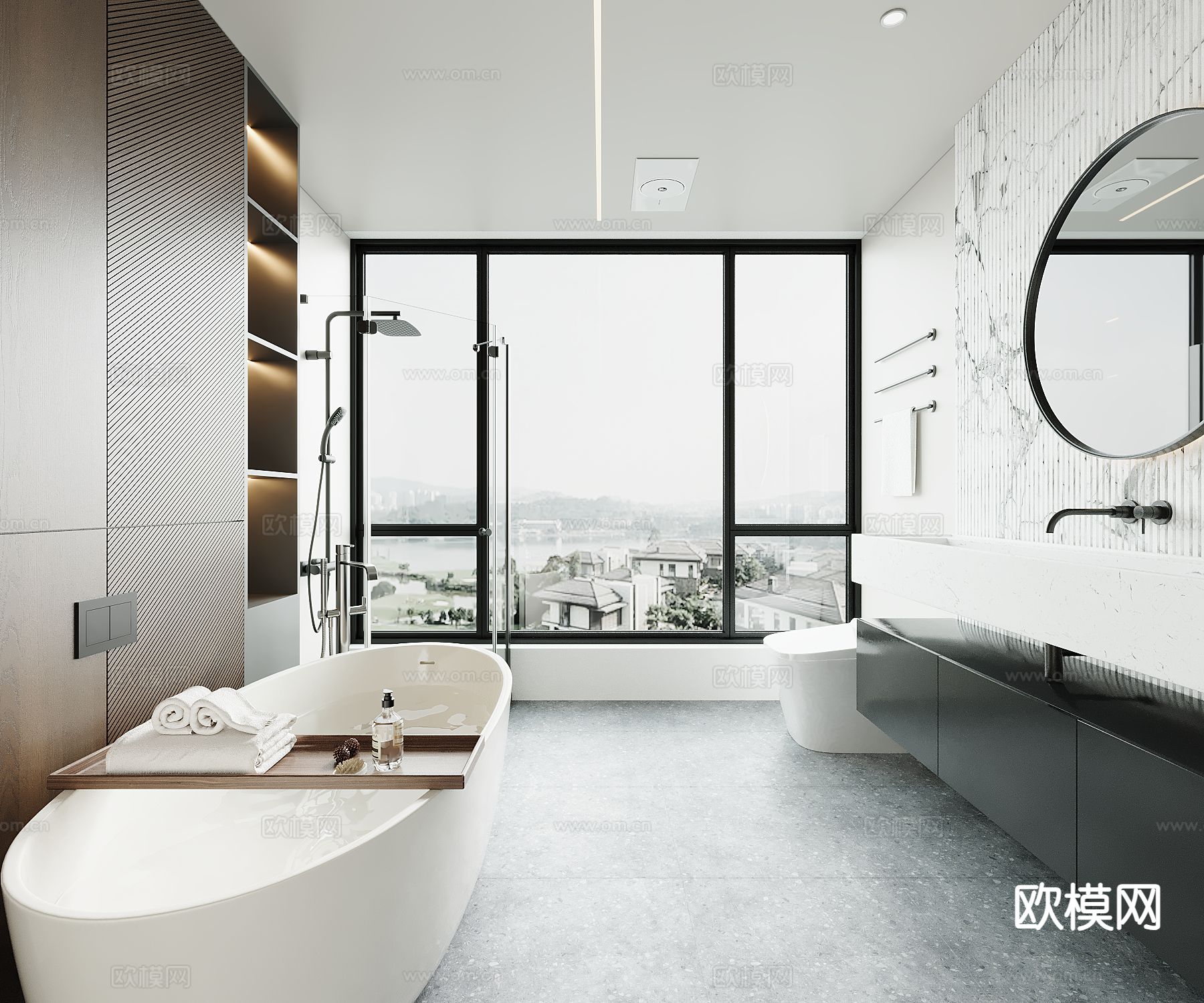 现代卫生间 浴室su模型下载（渲染图2）