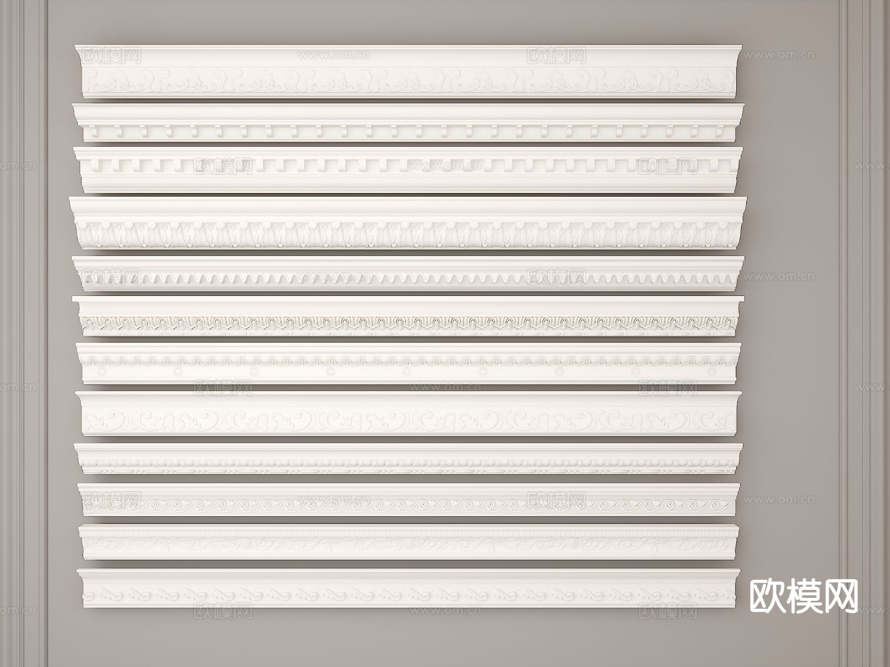 法式石膏线3d模型下载