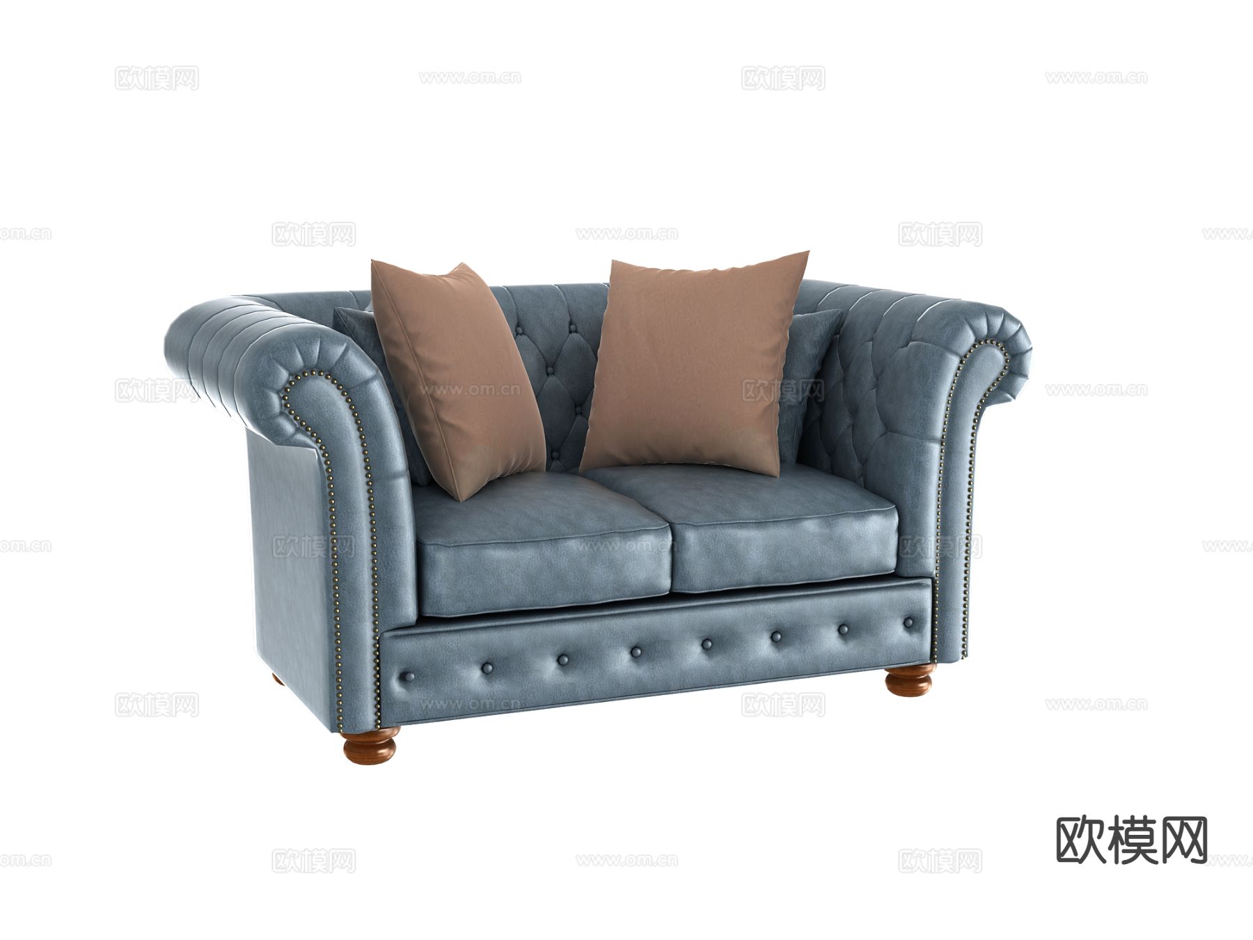 美式沙发 双人沙发3d模型下载