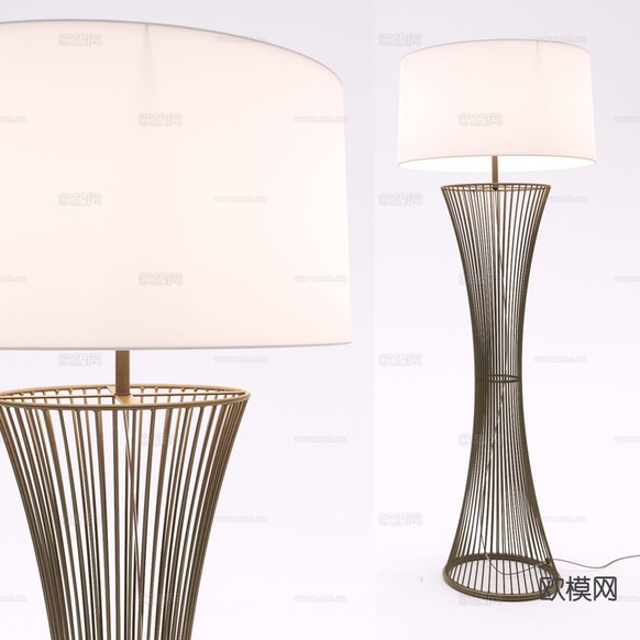简约台灯 床头台灯3d模型下载(渲染图1)