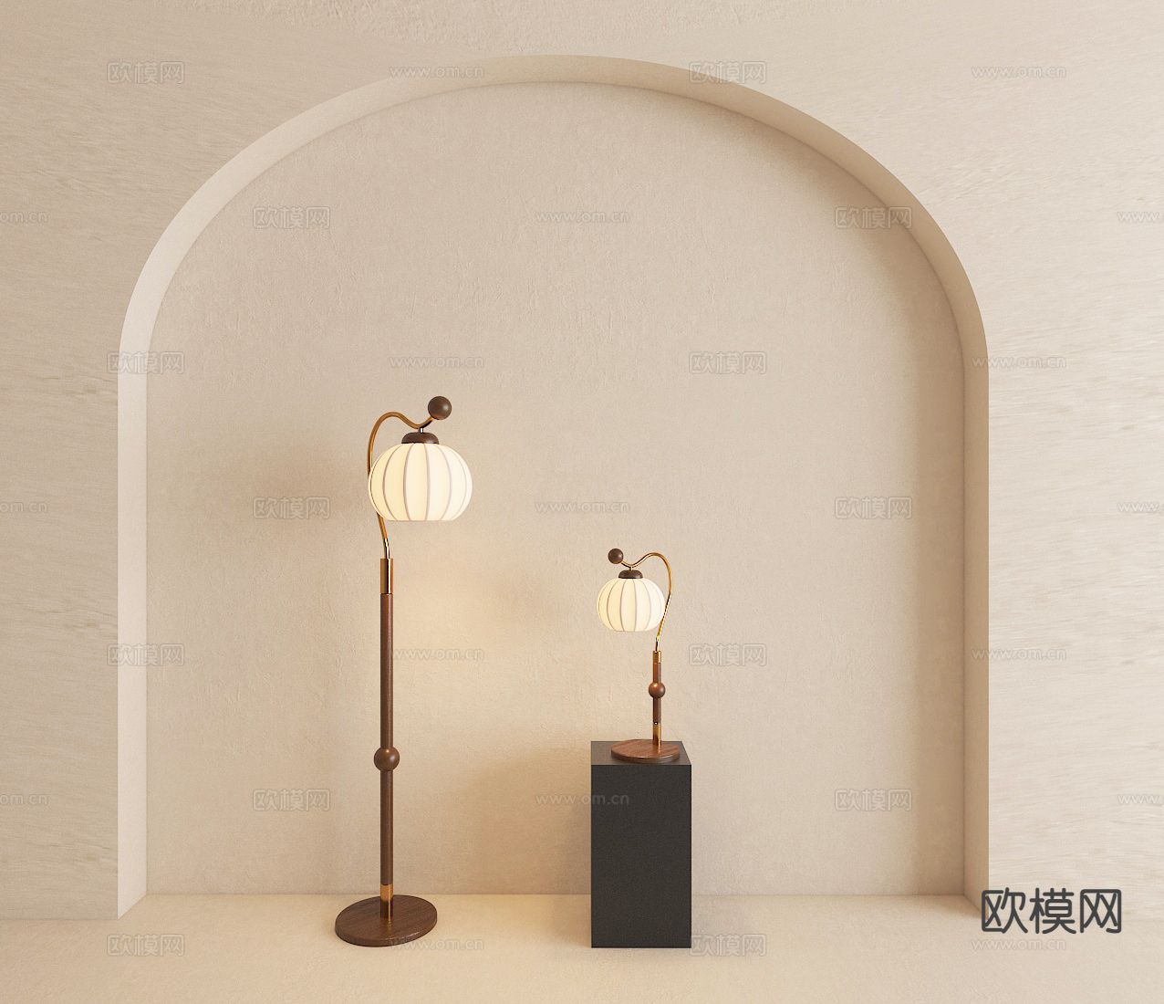 法式落地灯3d模型下载