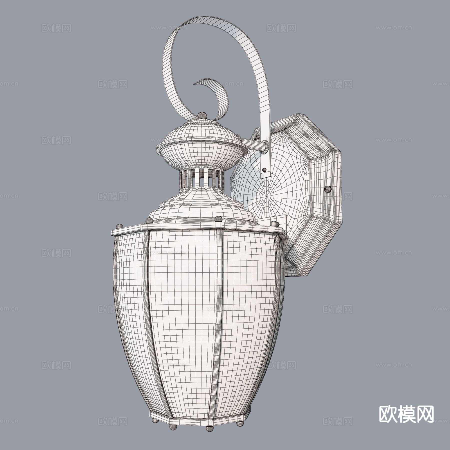 欧式壁灯 床头壁灯3d模型下载（渲染图2）