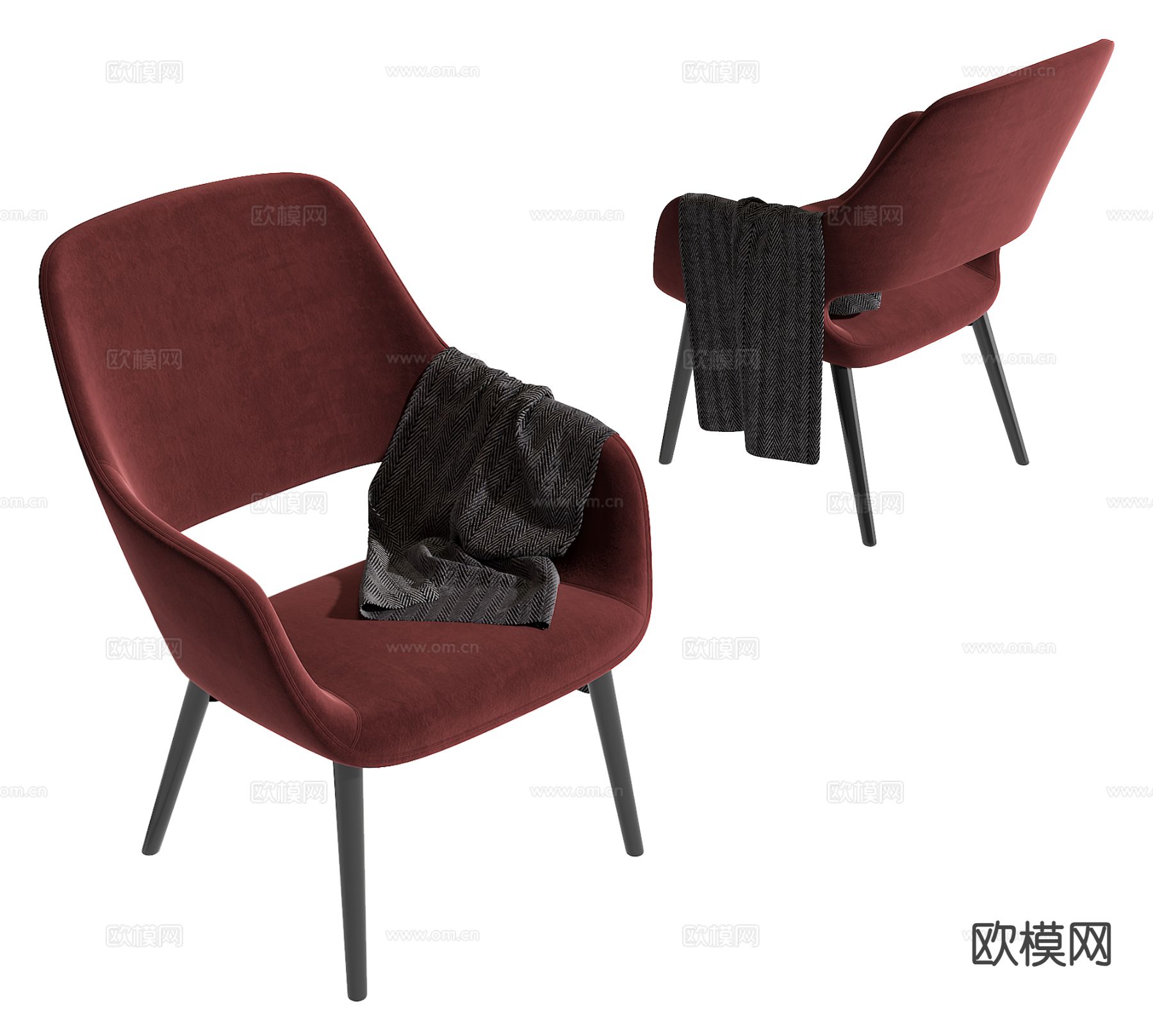 Poliform 休闲椅su模型下载（渲染图2）