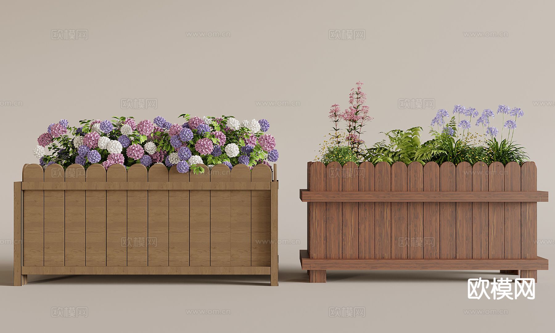 户外花箱 花坛 花槽3d模型下载