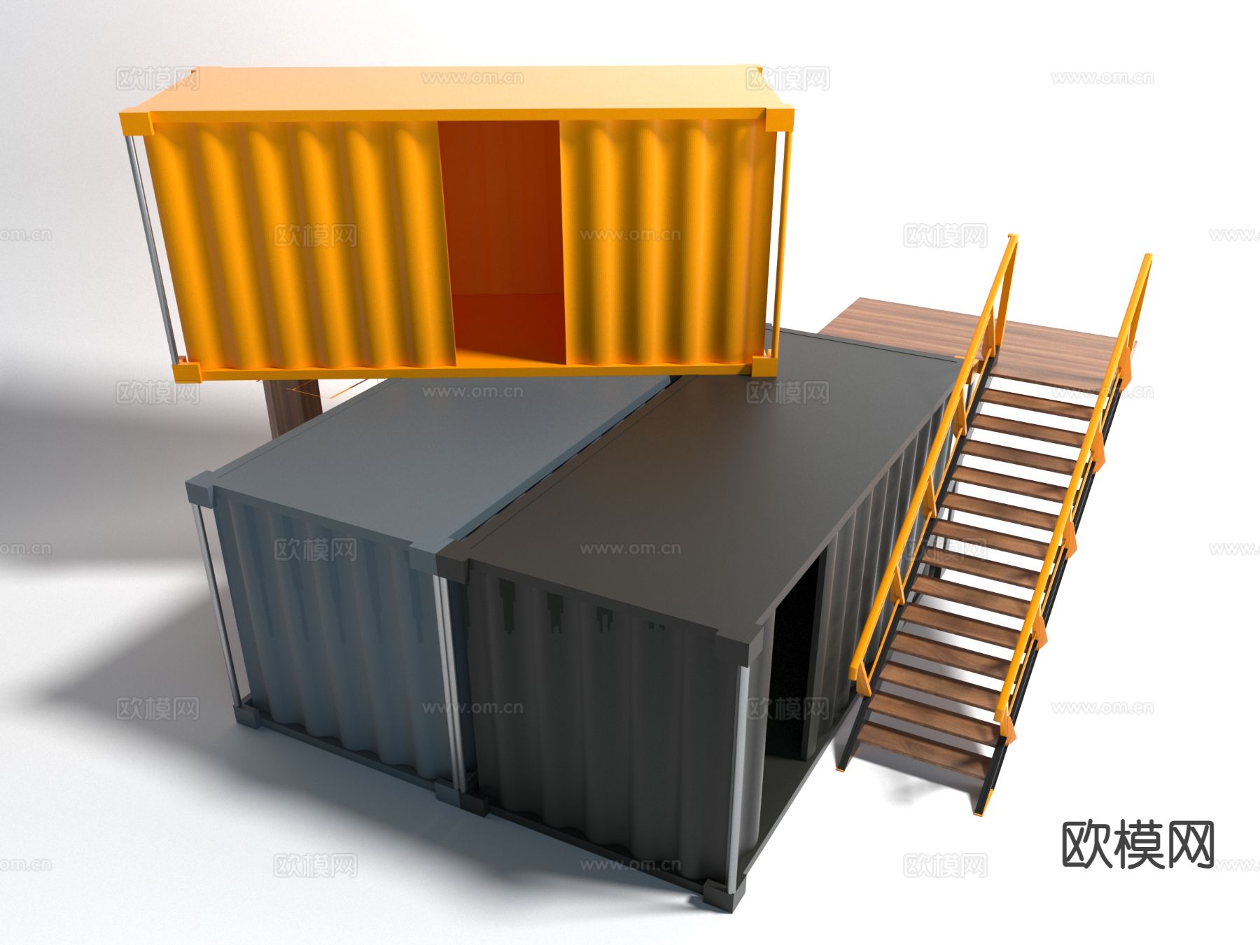 集装箱 货柜 工地宿舍3d模型下载