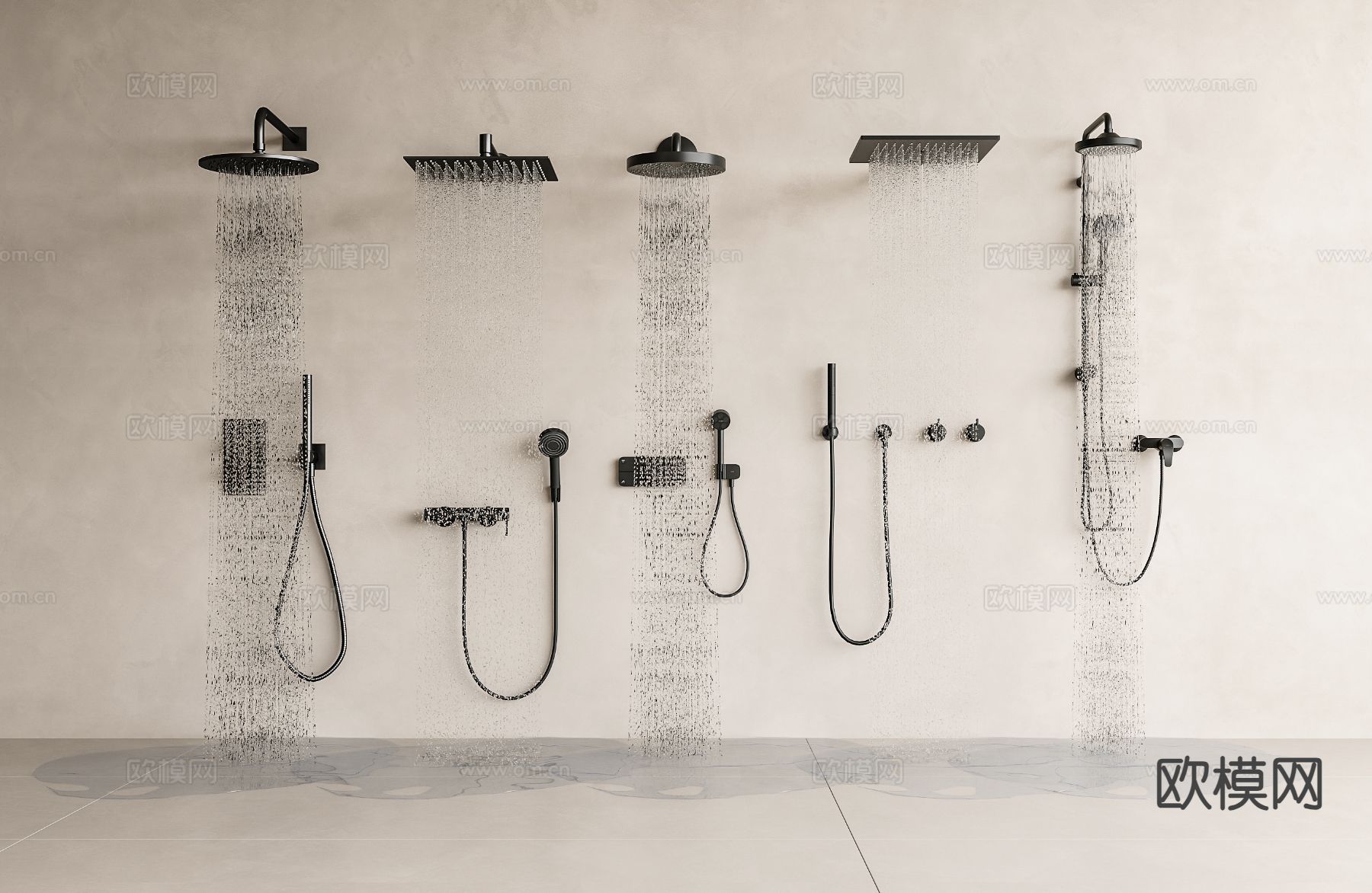 花洒 水龙头 淋浴3d模型下载