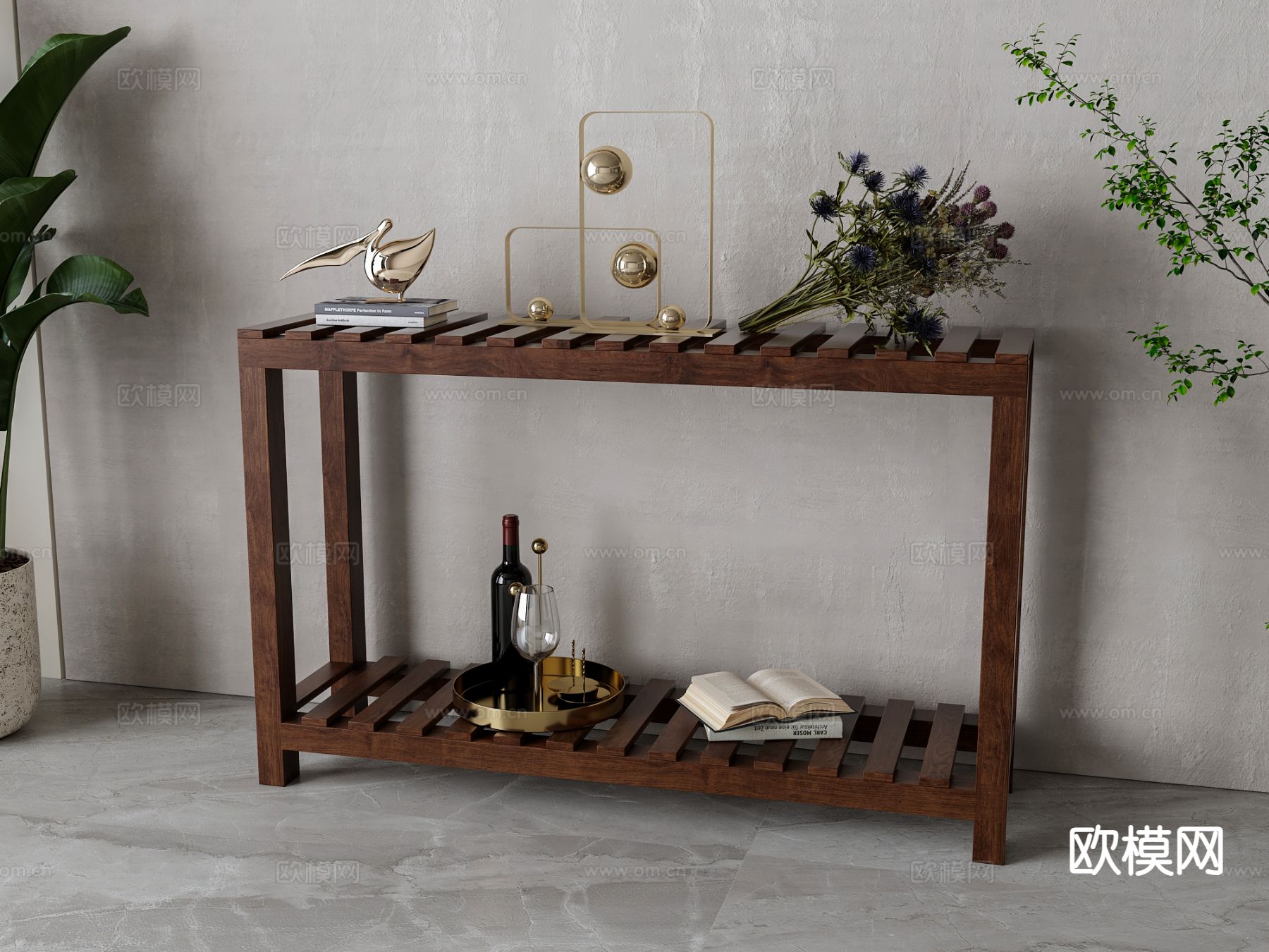 北欧玄关台 端景台 条案3d模型下载