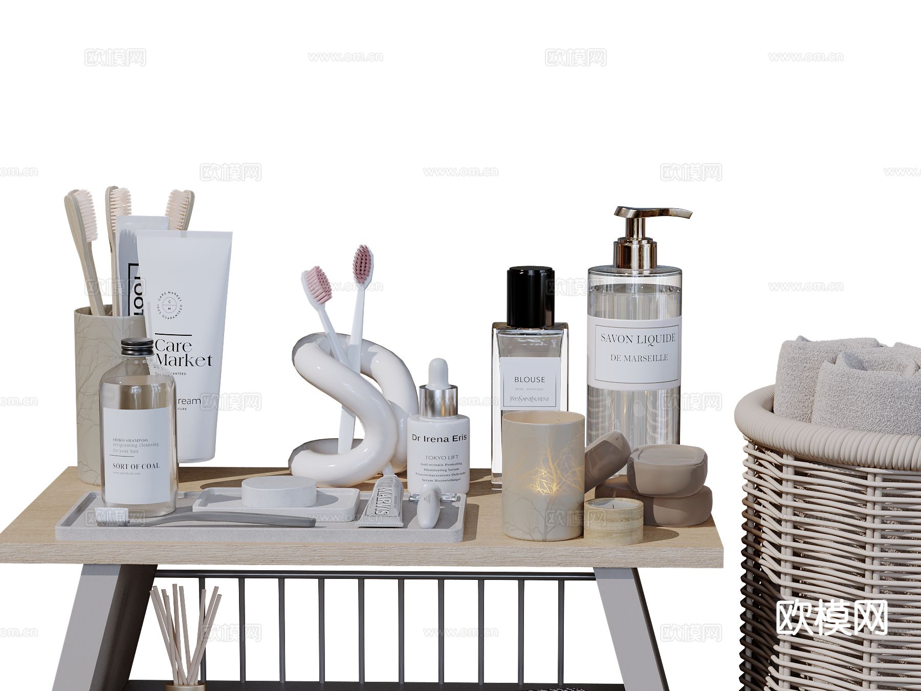 卫浴用具 洗漱用品su模型下载（渲染图2）