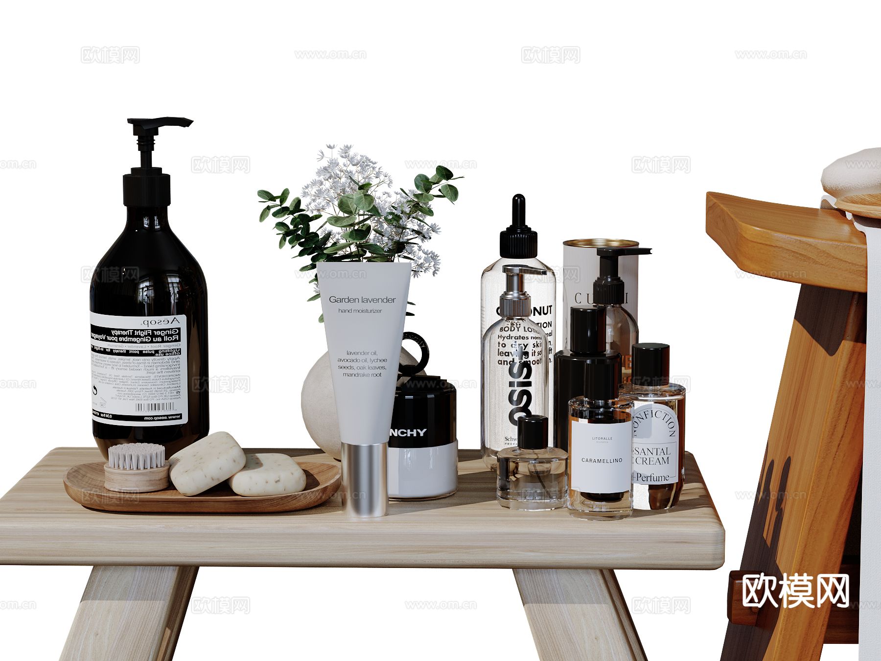 卫浴用具 洗漱用品 化妆用品su模型下载（渲染图2）