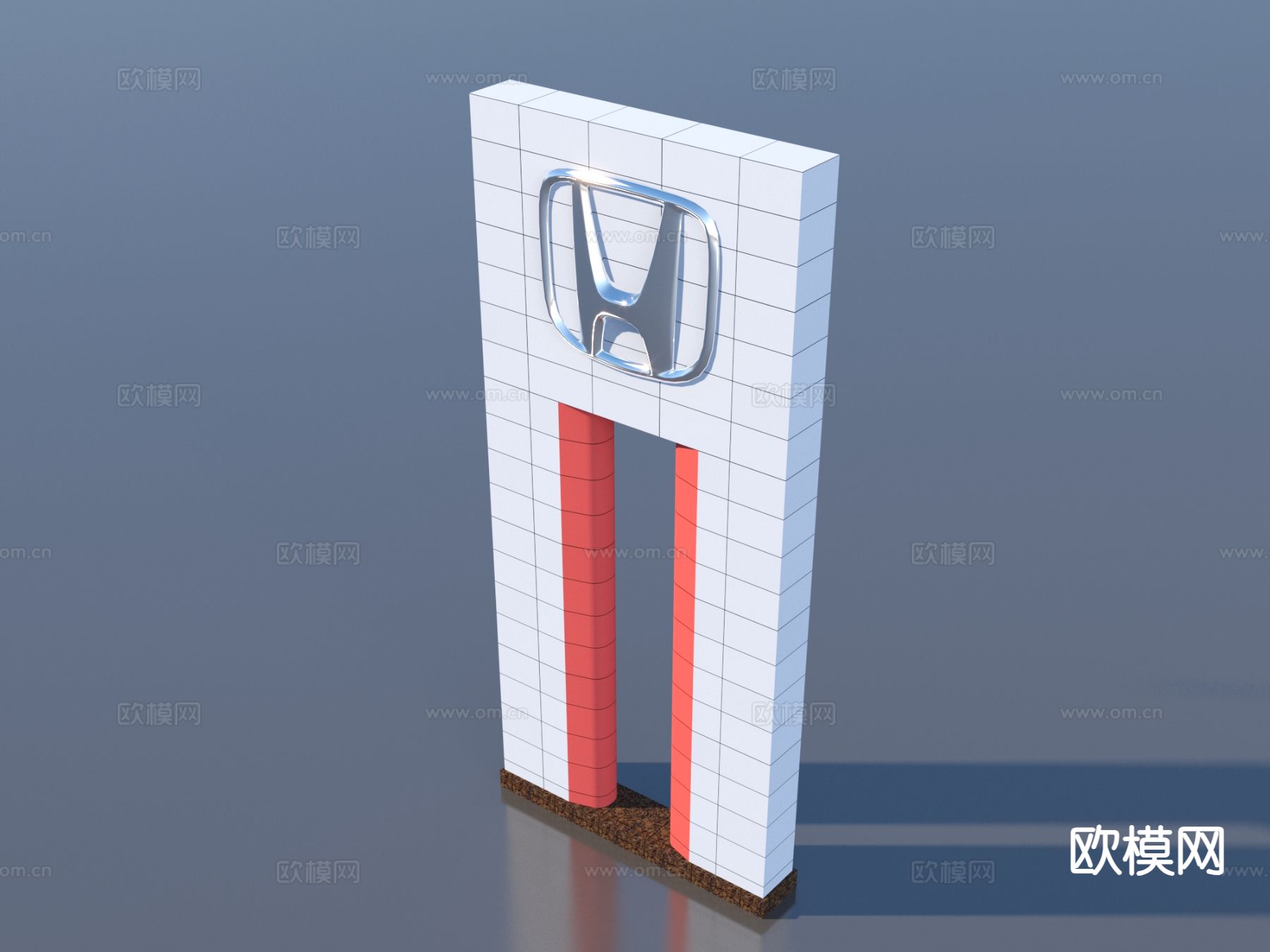 汽车4S店招牌3d模型下载（渲染图2）