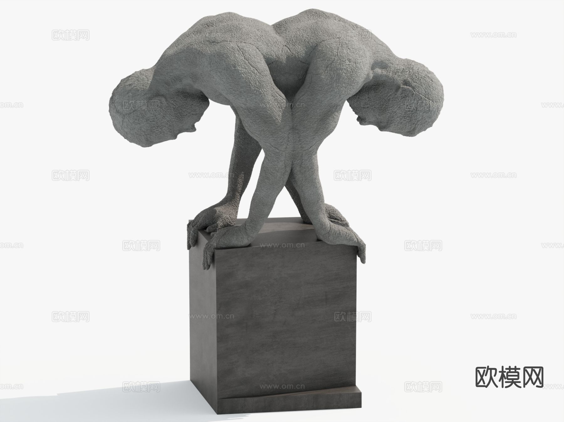 现代人物雕塑 崛起者3d模型下载