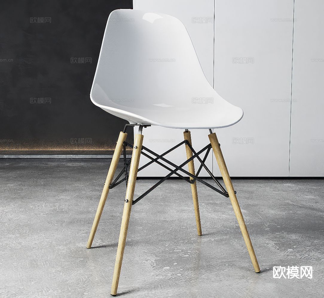 现代餐椅 单椅3d模型下载（渲染图2）