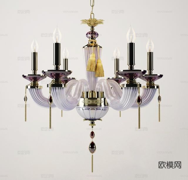 欧式吊灯 烛台吊灯3d模型下载