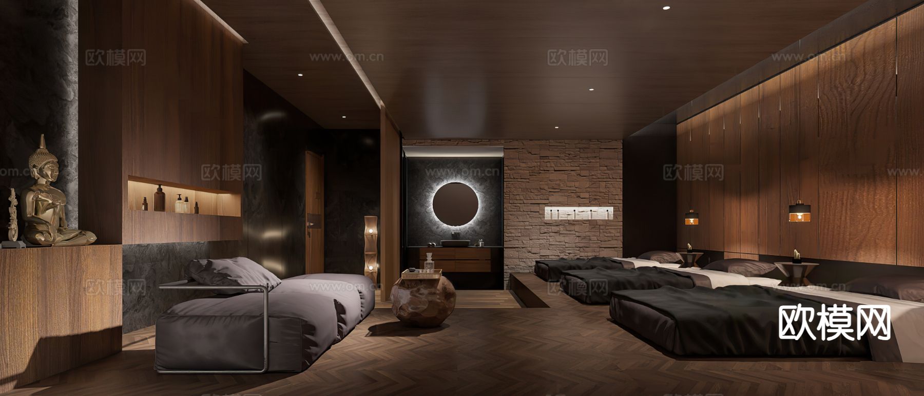 东南亚SPA店包厢 包房3d模型下载