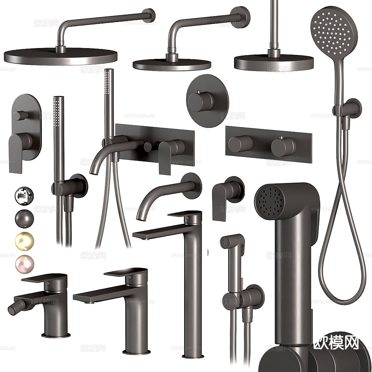 现代水龙头 花洒3d模型下载