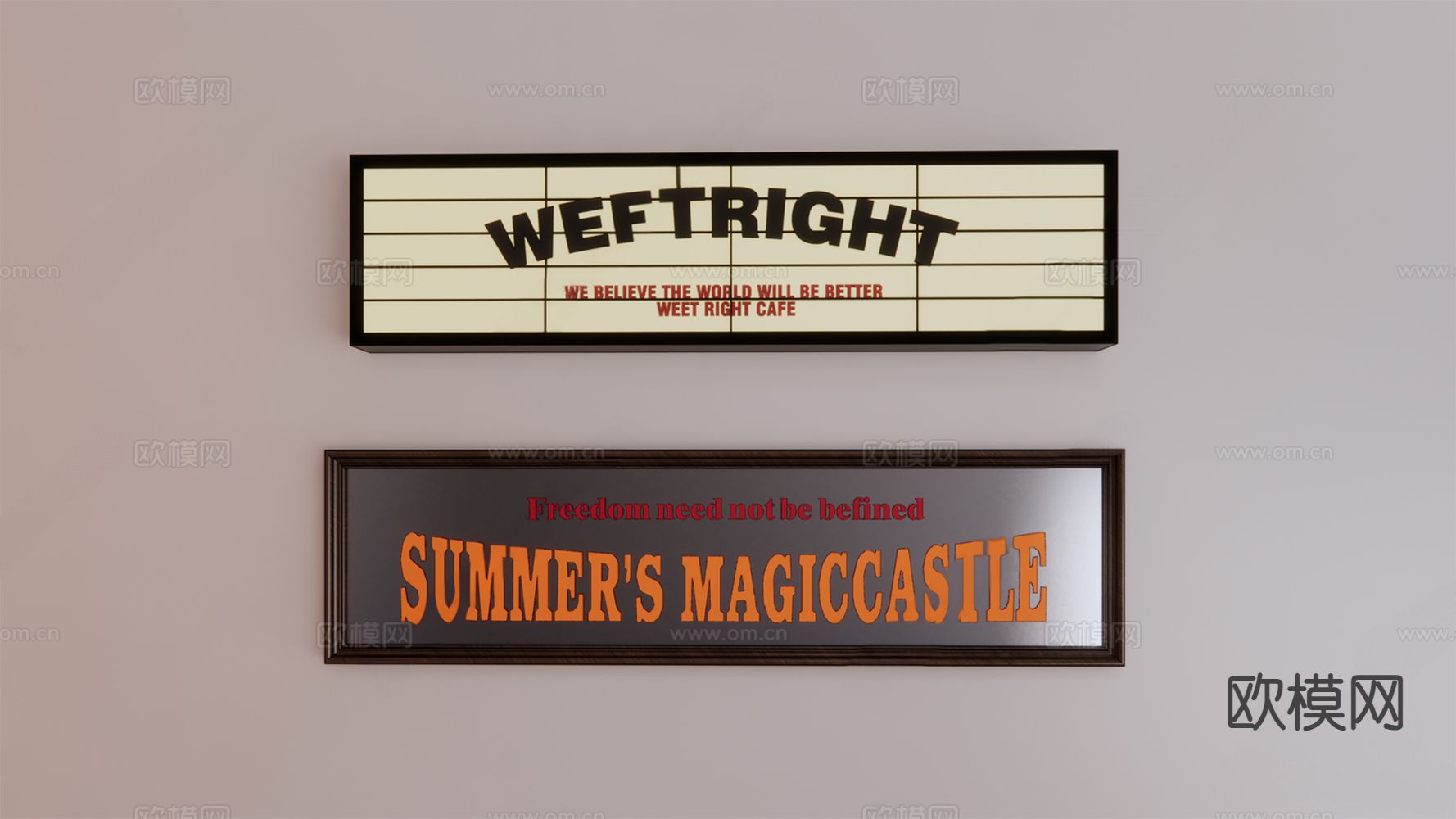 美式装饰画 艺术画 挂画3d模型下载