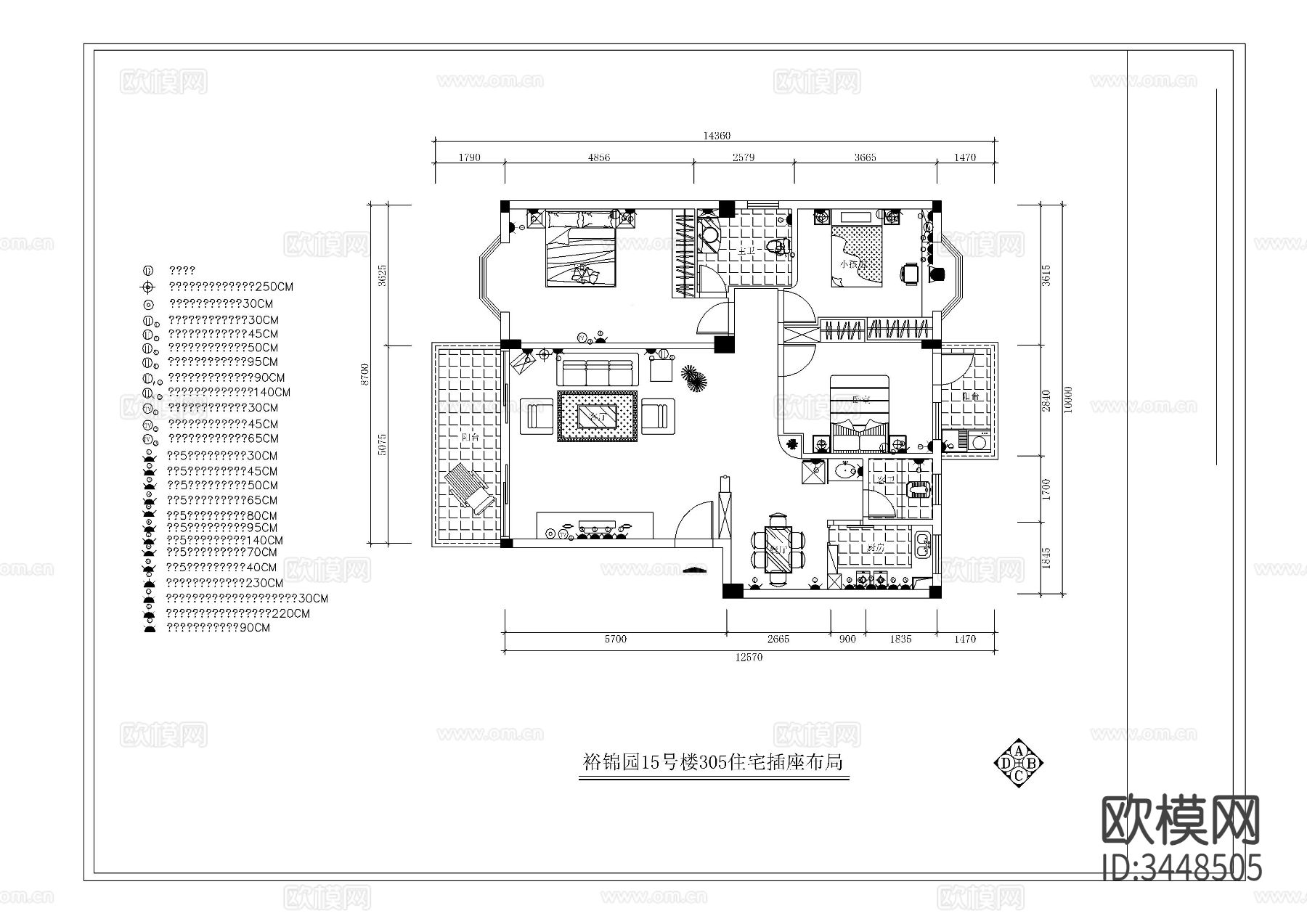 住宅楼CAD施工图下载（渲染图4）