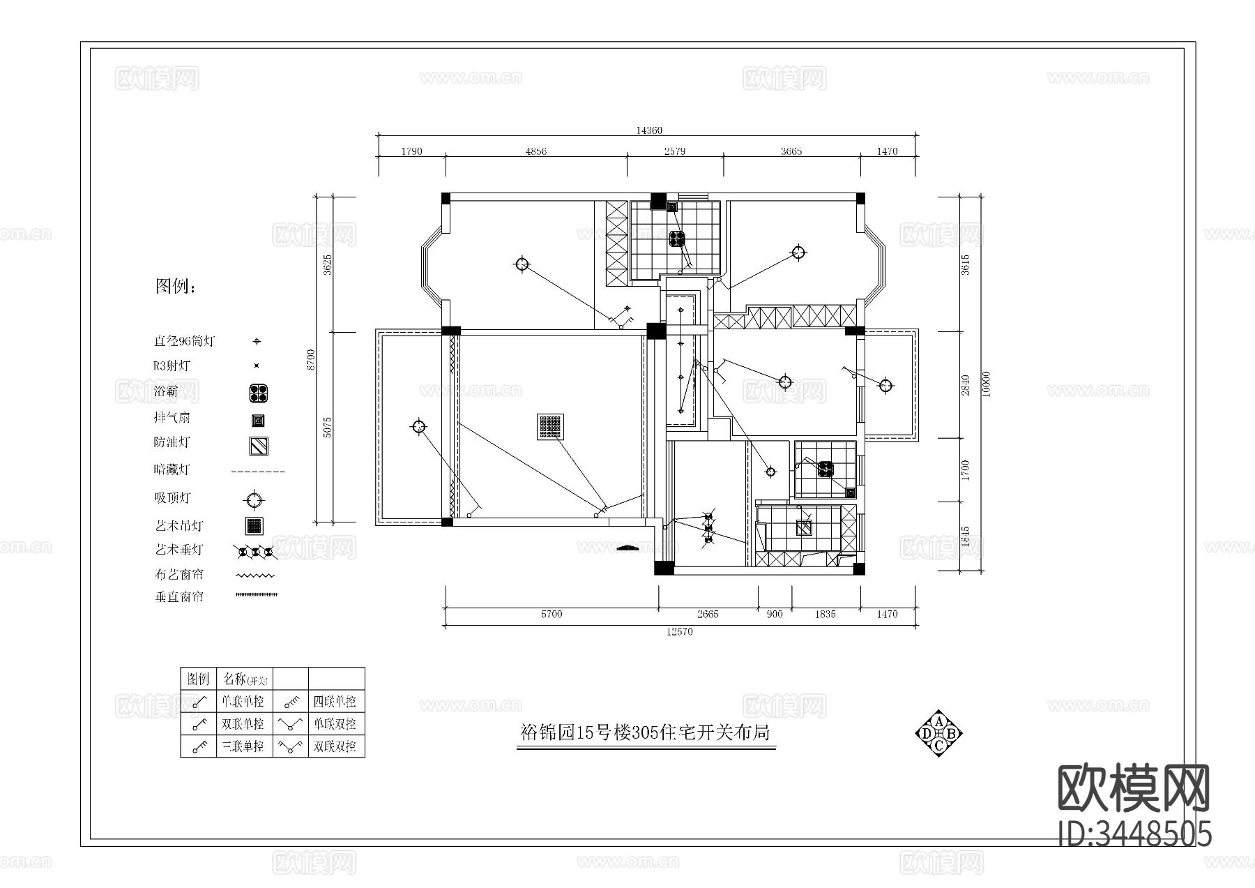 住宅楼CAD施工图下载（渲染图2）