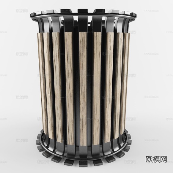 现代垃圾桶 商场垃圾桶3d模型下载(渲染图1)