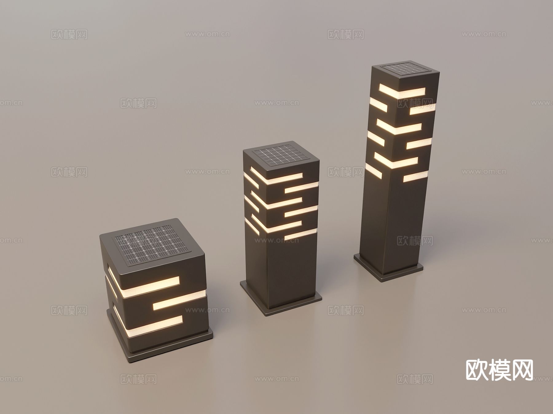 中式景观灯 草坪灯 庭院灯3d模型下载