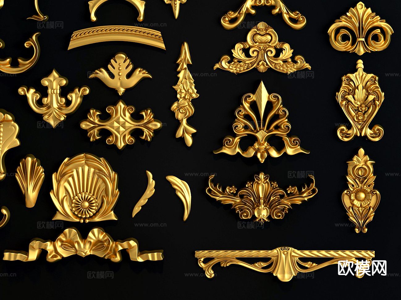 欧式雕花 浮雕3d模型下载