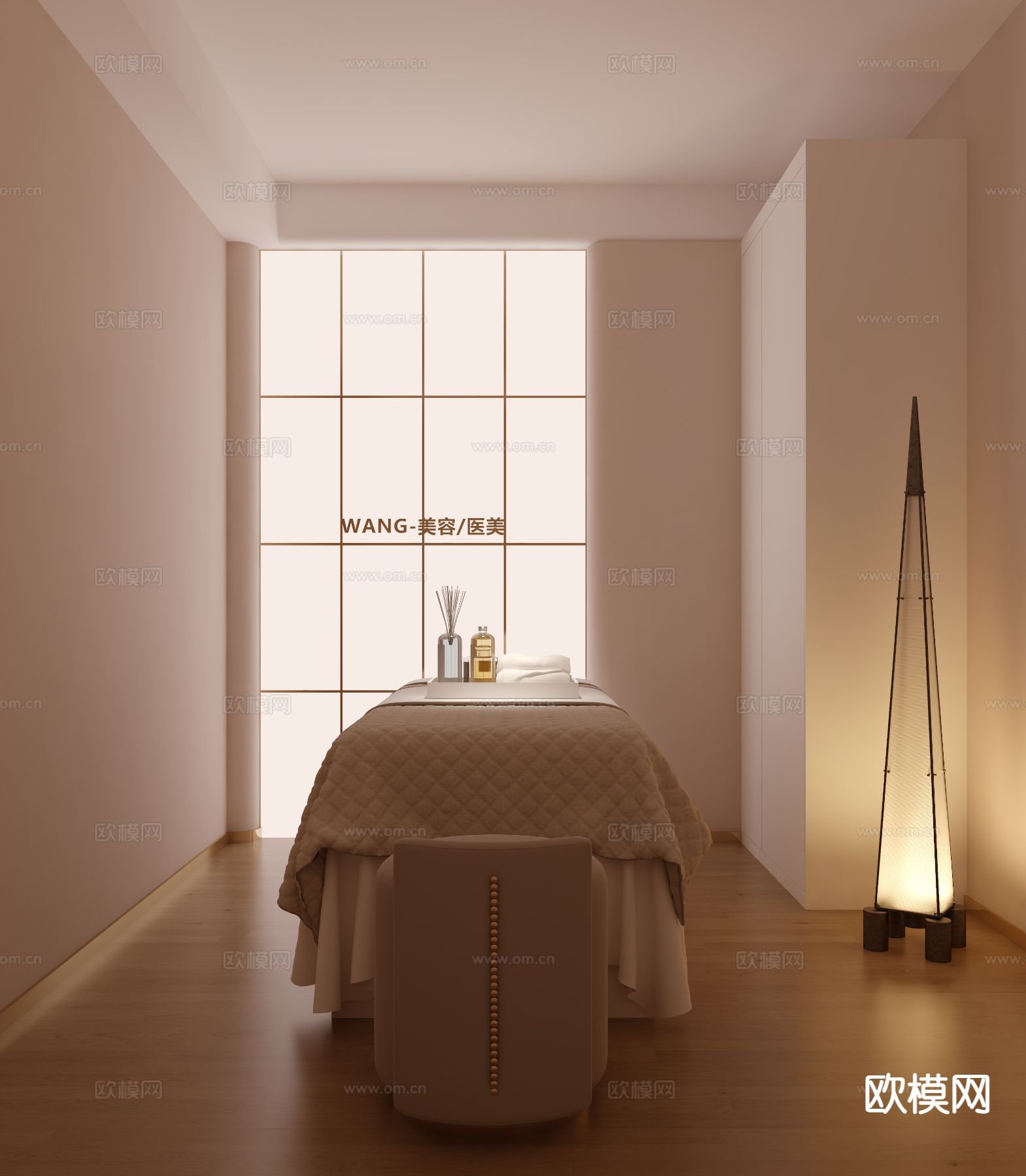 奶油风SPA护理房3d模型下载