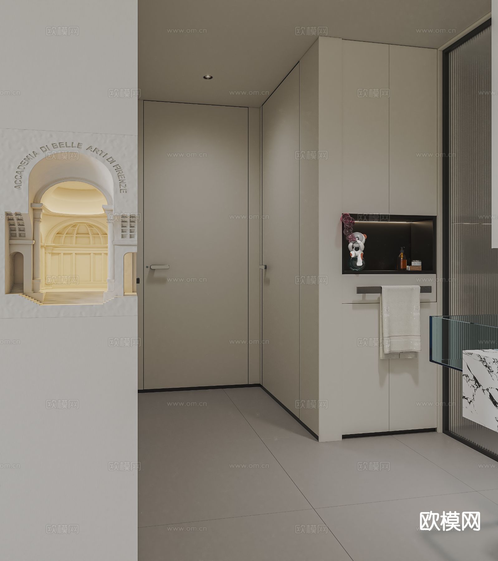 奶油风客餐厅3d模型下载（渲染图5）