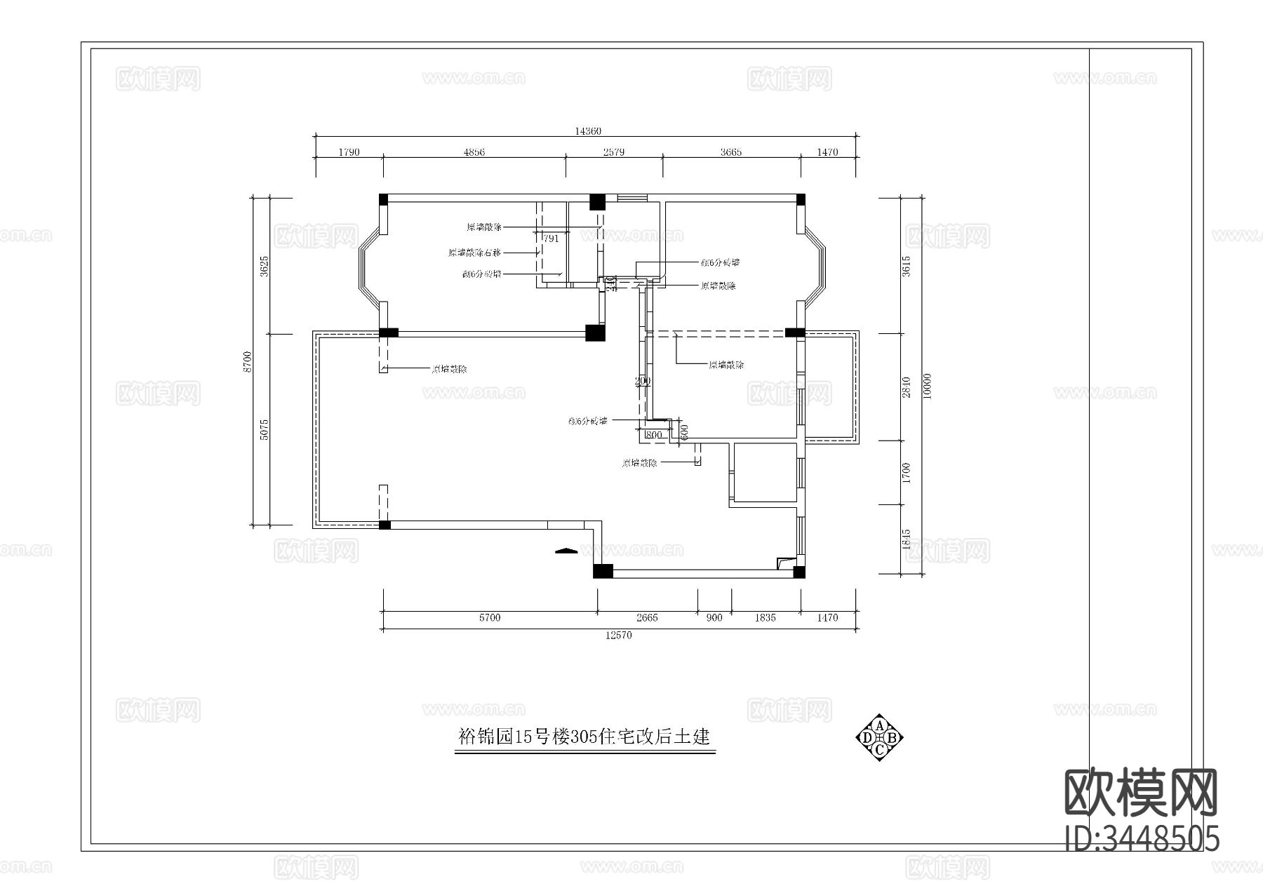 住宅楼CAD施工图下载（渲染图8）
