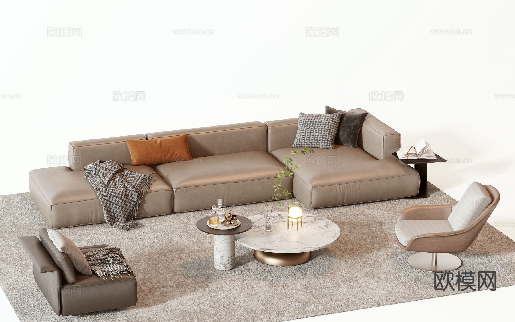 意式组合沙发3d模型下载