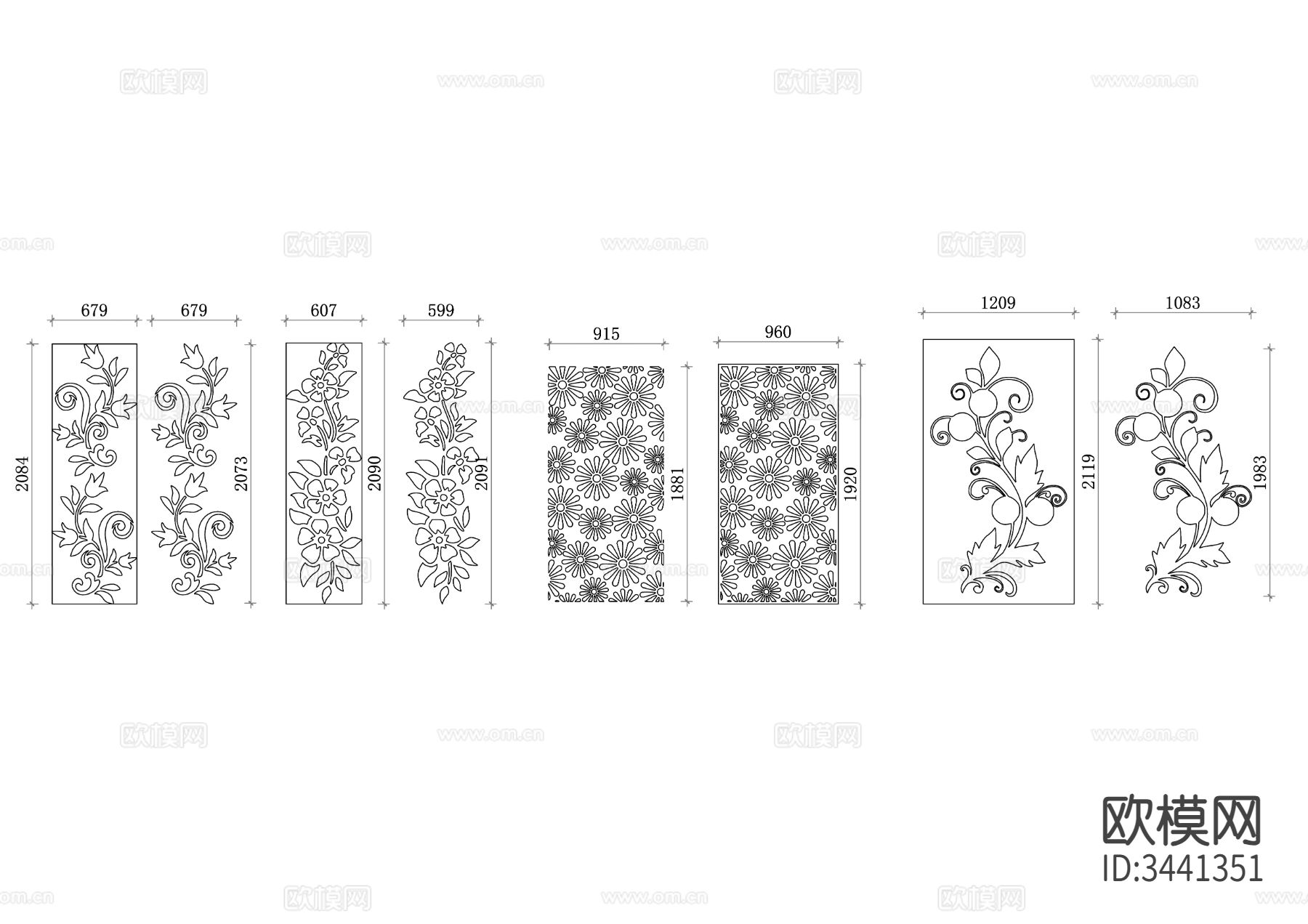 花艺绿植墙CAD平面图下载