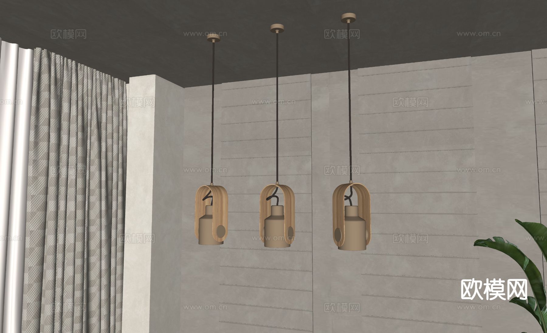 北欧吊灯su模型下载（渲染图1）