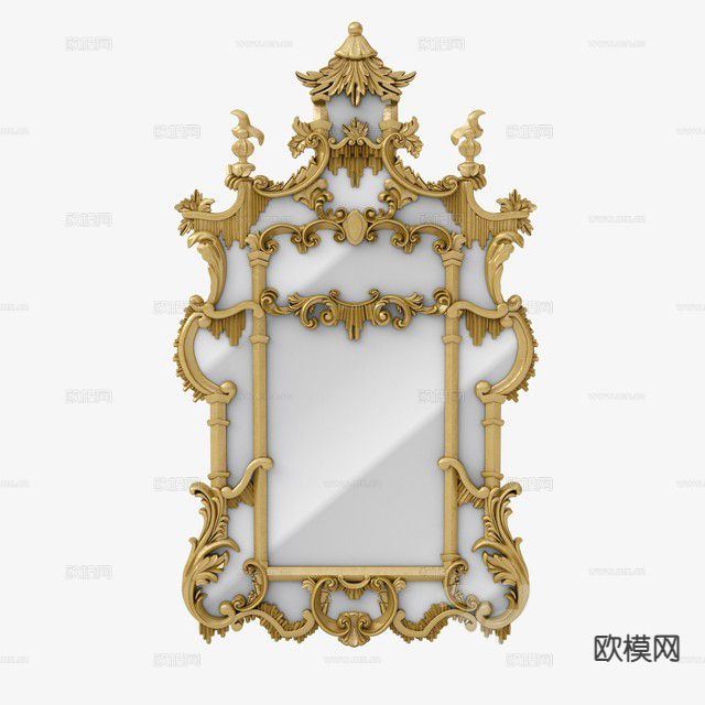 欧式镜子 梳妆镜3d模型下载