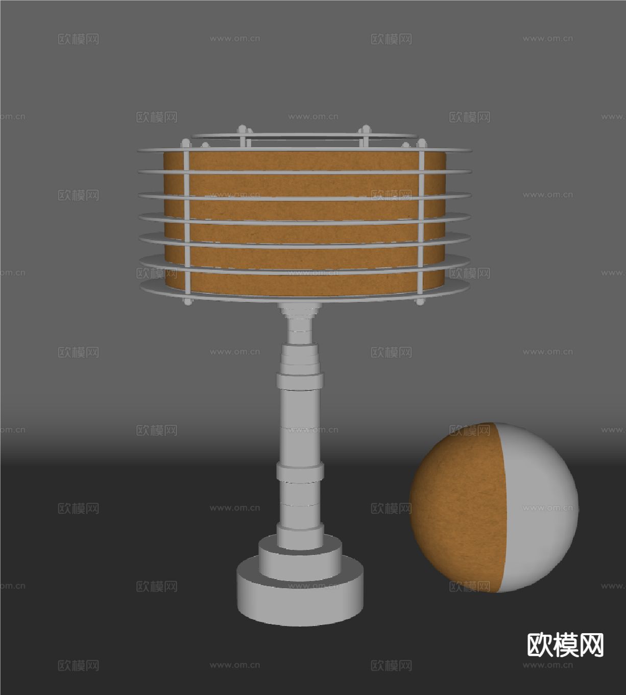 包豪斯复古台灯su模型下载（渲染图1）