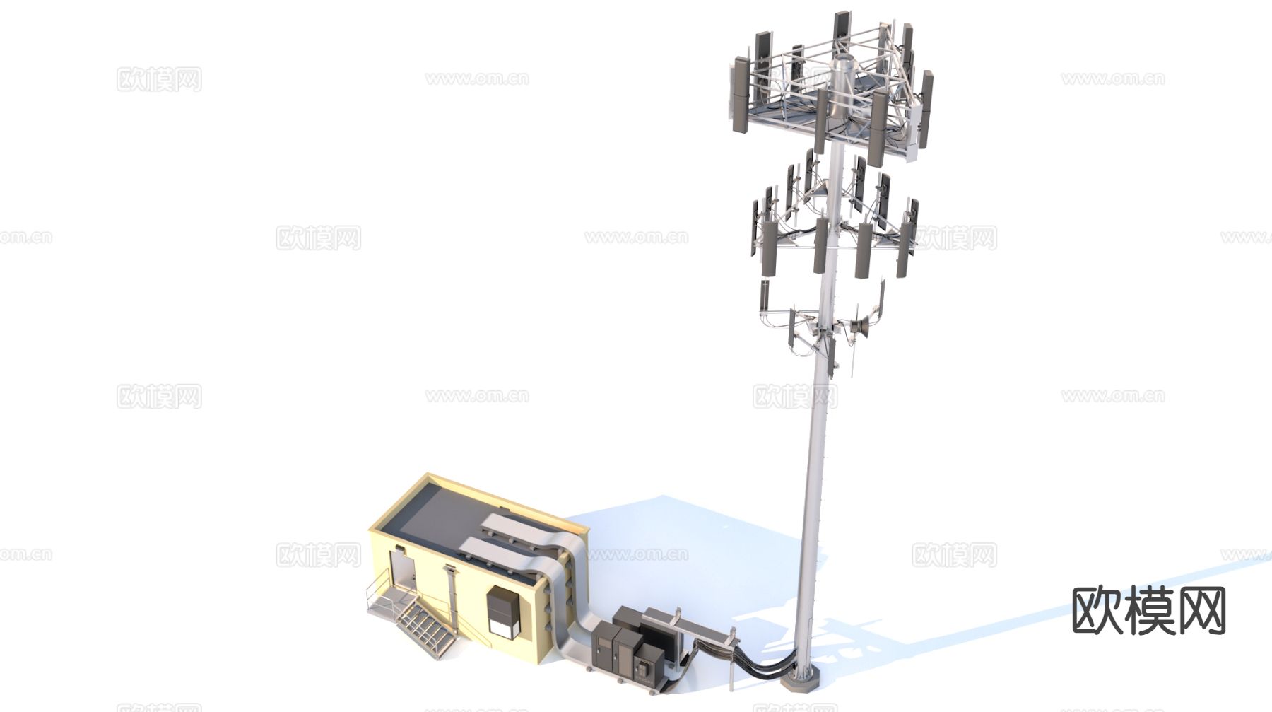 基站 电子塔 通讯设施3d模型下载