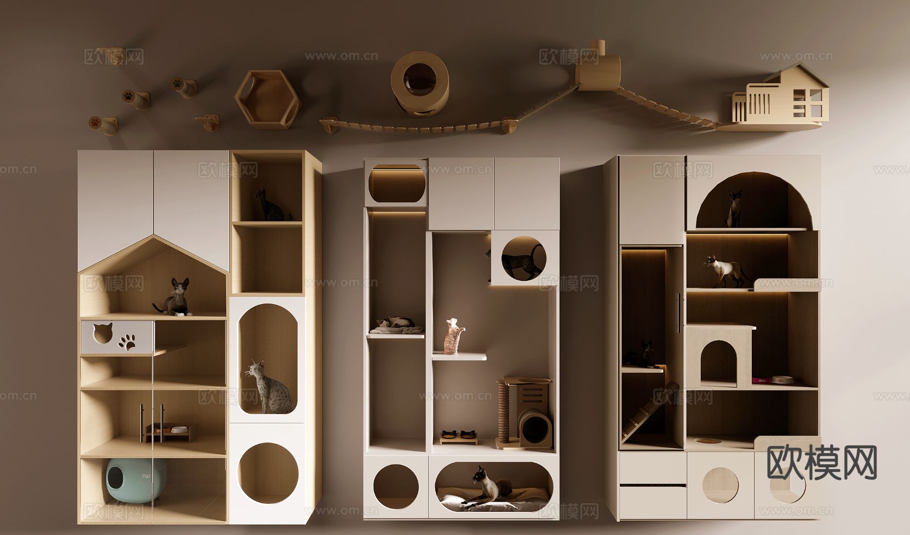现代猫爬柜3d模型下载