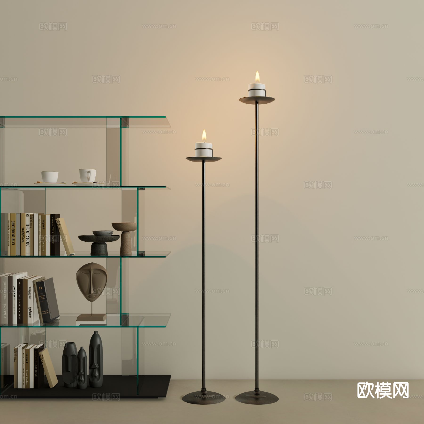 现代蜡烛灯3d模型下载