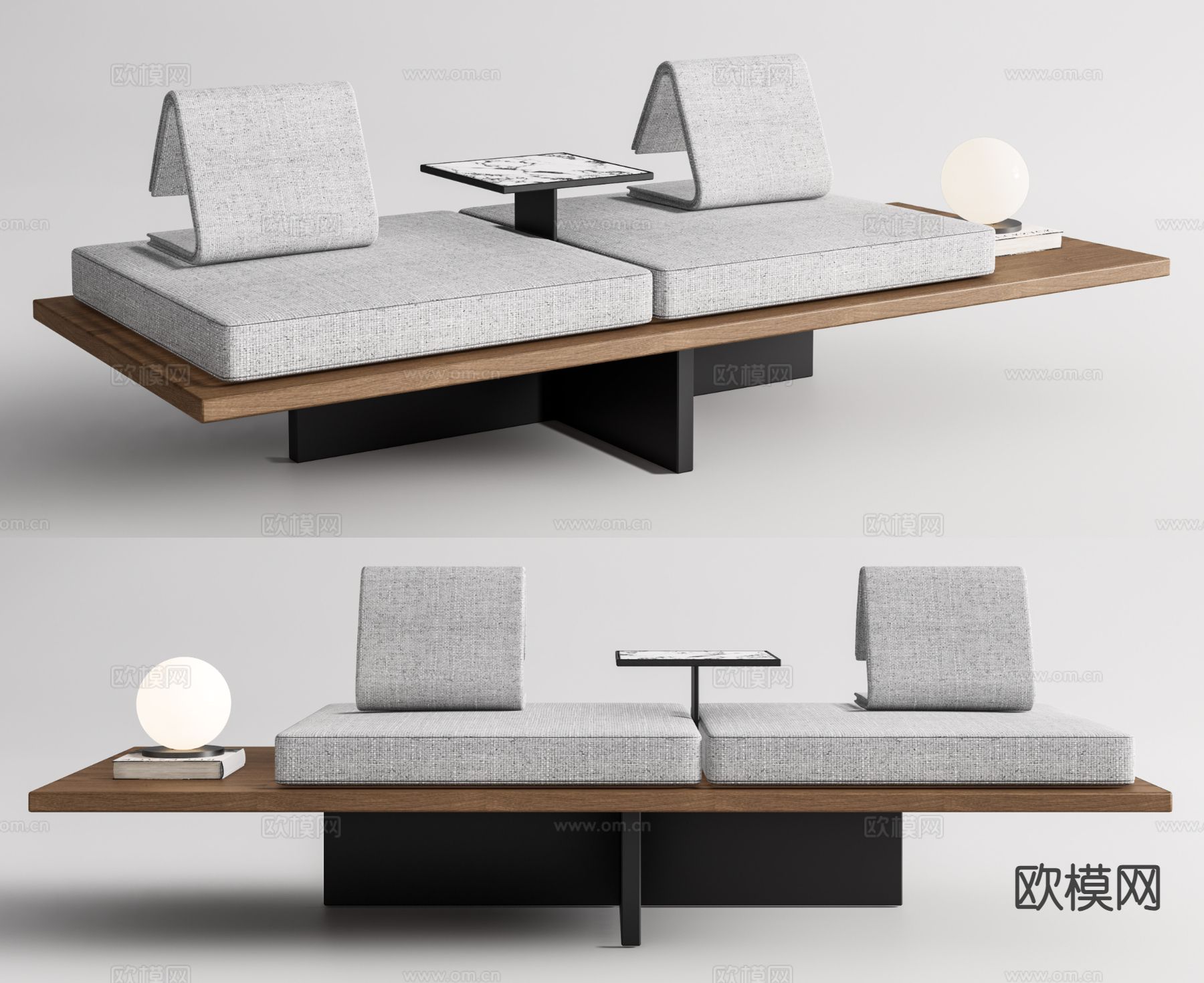 现代双人沙发3d模型下载