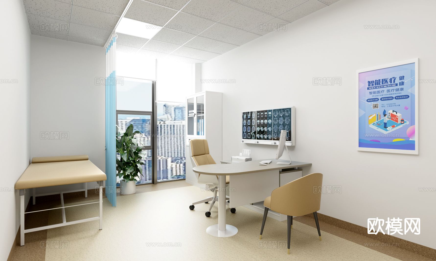 现代医院 诊室3d模型下载