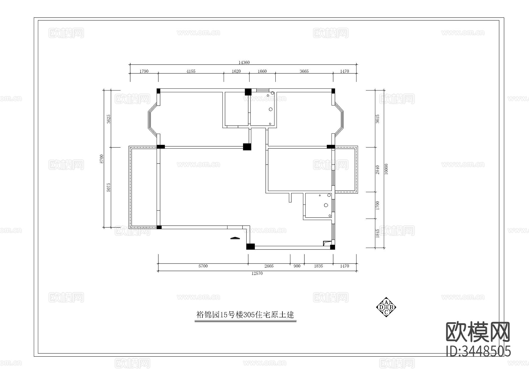 住宅楼CAD施工图下载（渲染图7）