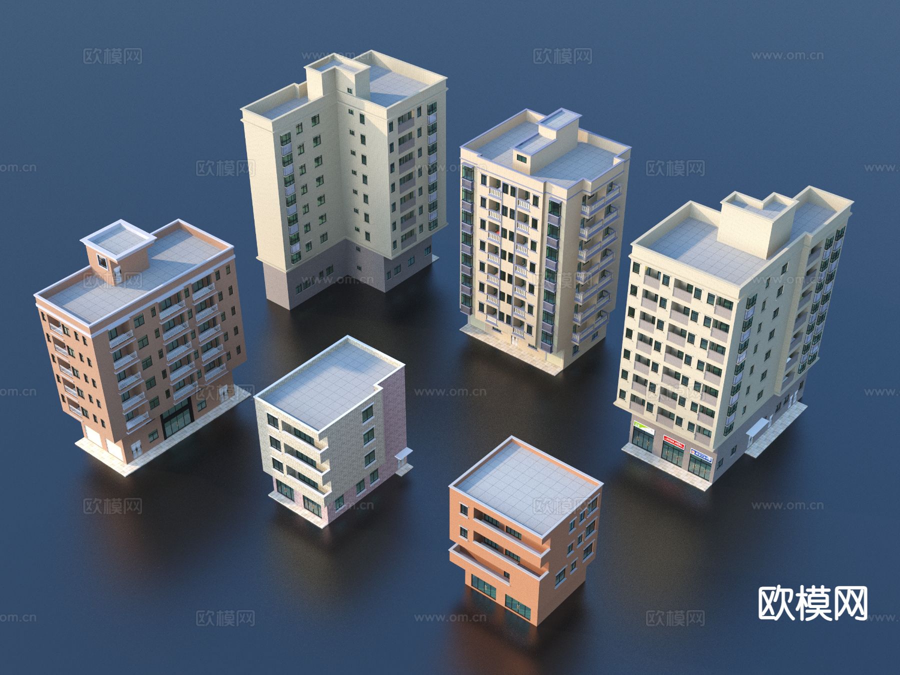 私宅楼 住宅楼 单体建筑3d模型下载