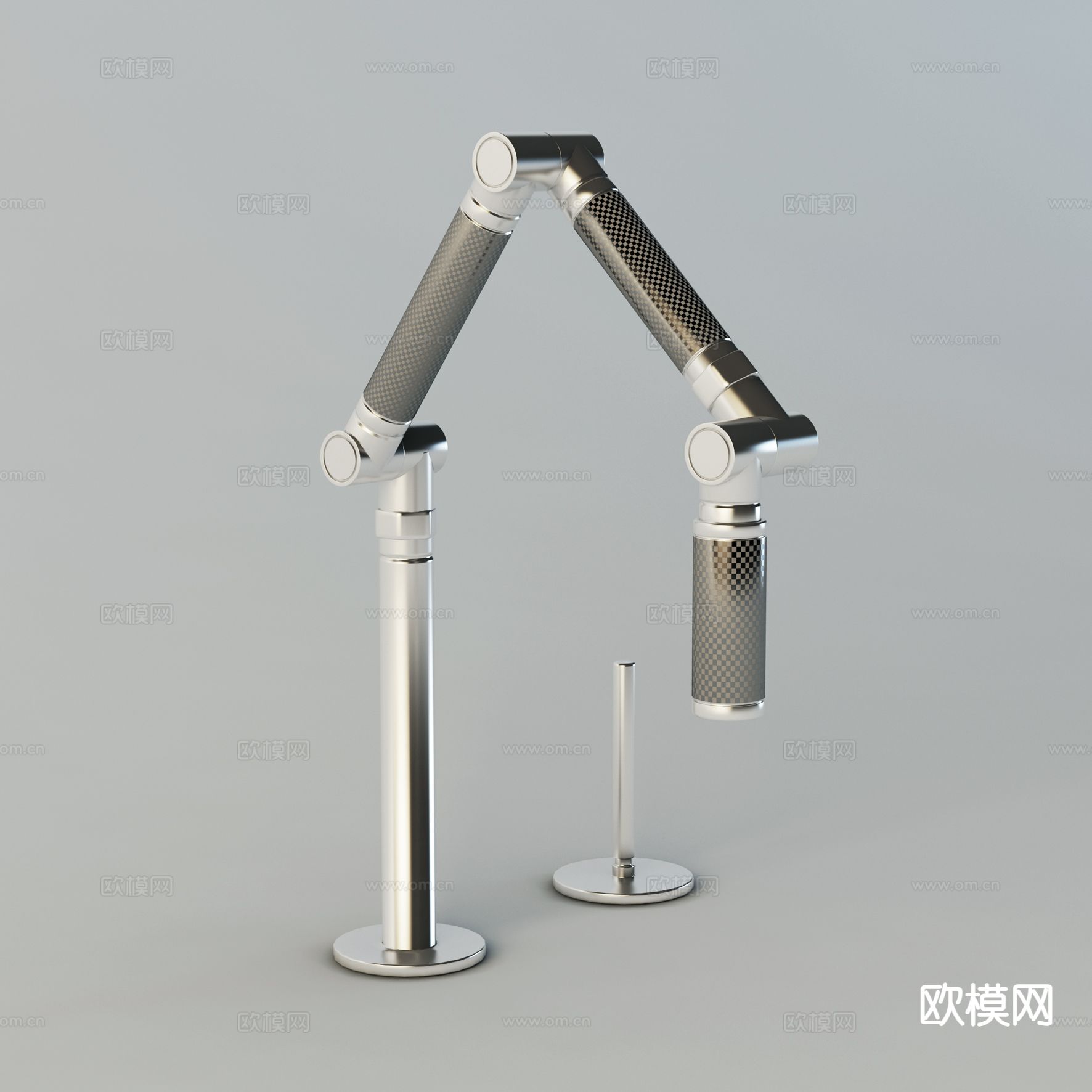 现代健身器材 拉力器3d模型下载